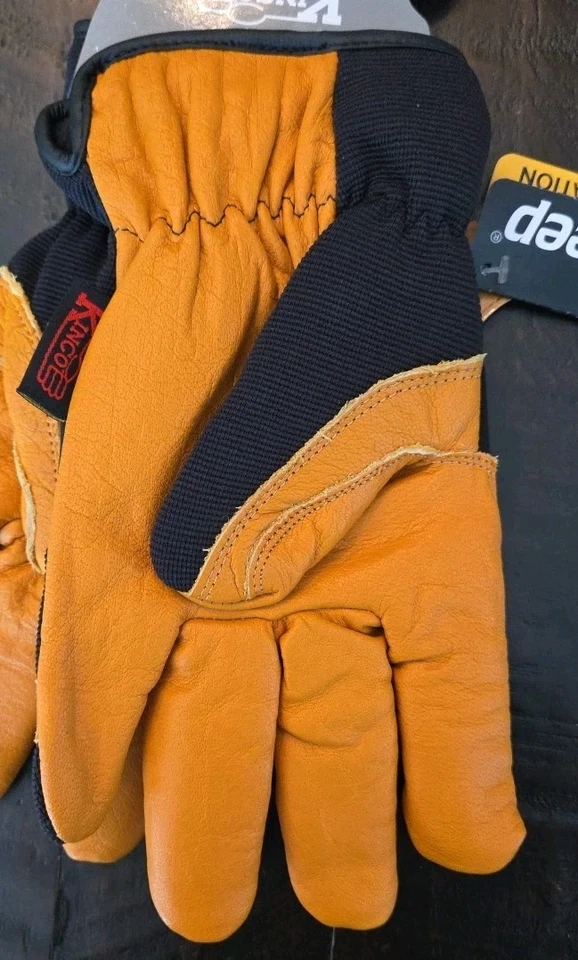 Kinco 104HK Lined Premium Hybrid Leather Work Gloves, Heatkeep - Size Medium - Image 4 of 4
