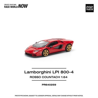 POP RACE 1/64 LAMBORGHINI COUNTACH LPI-800 - ROSSO PR64-0259