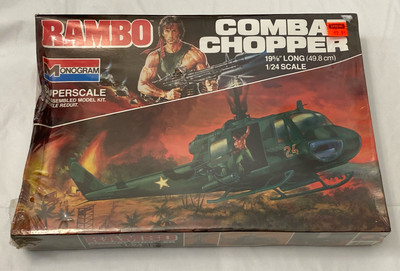 モノグラム 1/24 ヒューイ チョッパー ビンテージ 軍用 ヘリコプター 1985 Monogram Rambo Combat Chopper 1/24 Superscale Huey
