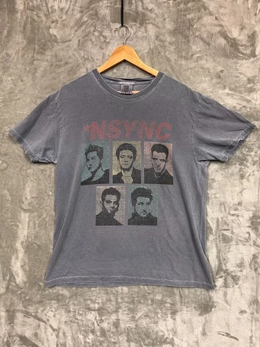 Comfort Colors NSYNC Band T-Shirt Graphic Tee Vintage Look L Vintage vintage concert t-shirt, vintage, size L, single stitch, B+ condition