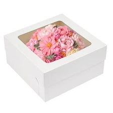 15pcs 12x12x6 Cake Boxes with Window Bakery Boxes for Cookies Pastries Gift Days