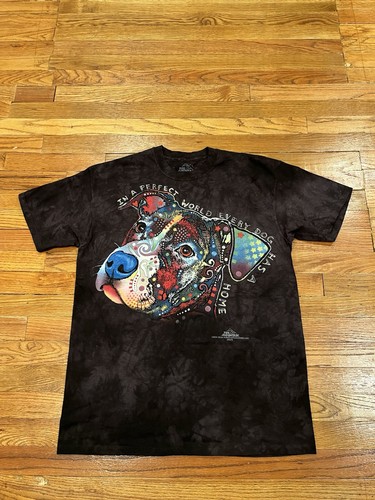 The Mountain Dean Russo Pitbull Art Graphic T Shirt Men L