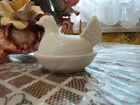 Vintage Milk Glass Hen on Nest Dish Indiana Glass Co. 4 Inches in Height