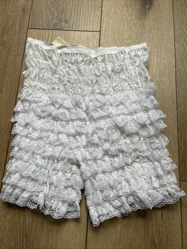 Vintage Pettipants Womens Medium White Bloomers Ruffled Lace Square Dancing - Picture 4 of 5
