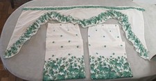 Vintage 3 piece Ivy curtain tier and swag set USA made 80s/90s Cottage Core