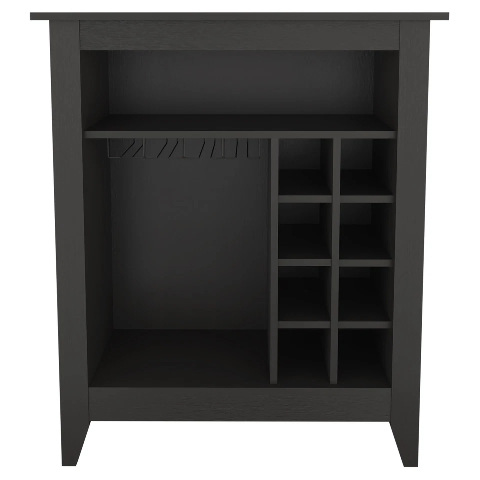 6-Bottle Bar Cabinet Black 1-Drawer Wine Storage 38 inch Shelf - Image 4 of 4