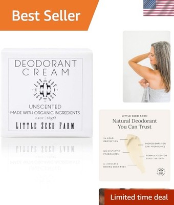 All Natural Deodorant Cream - Unscented - Organic