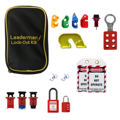 Leaderman LDM-LOI-K4 Lockout Isolation Kit with large MCB lock