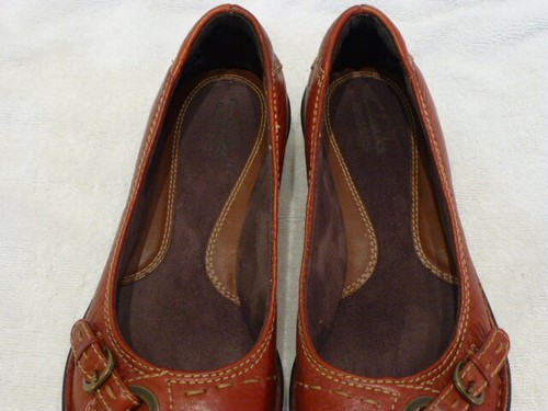 Clarks Bendables Women's Loafers Leather Brown Buckle Slip On 82764 Size 8M $150 - Picture 6 of 10