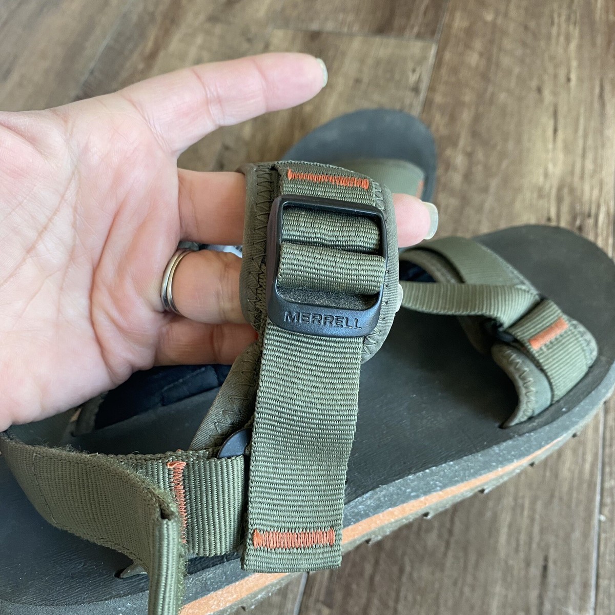 Merrell Alpine Strap Olive Green Waterproof Outdoor Sandals 
