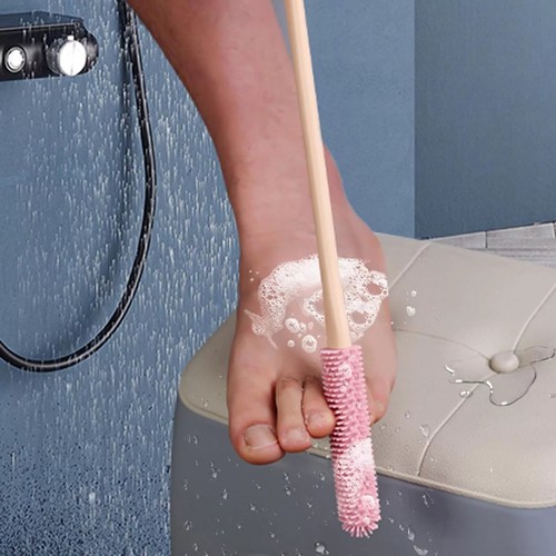 2× Toe Gap Cleaning Brush Foot Scrubber Silicone Shower Long Handle Brush 15.7" - Picture 13 of 19