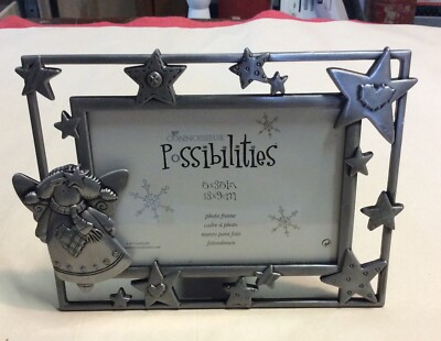 Connoisseur Angel Picture Photo Frame pewter-tone Metal Stitched