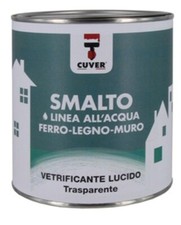 SMALTO VERNICE VETRIFICANTE ALL'ACQUA LT.0,750 TRASPARENTE INCOLORE LUCIDO O SAT