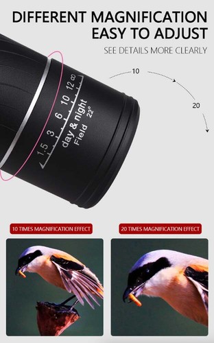 40X60 Zoom HD Monocular Starscope Monocular Telescope BAK4 Night Vision - Picture 5 of 11