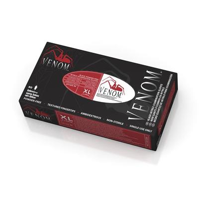#ad 2102050100200 Venom Tattoo Disposable Nitrile Powder Latex Free Black Glove $9.99