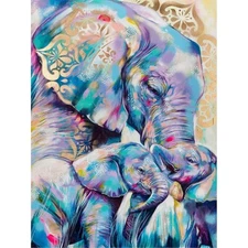 Digital Printable Home Decor Wall Art - Elephant and her young ones