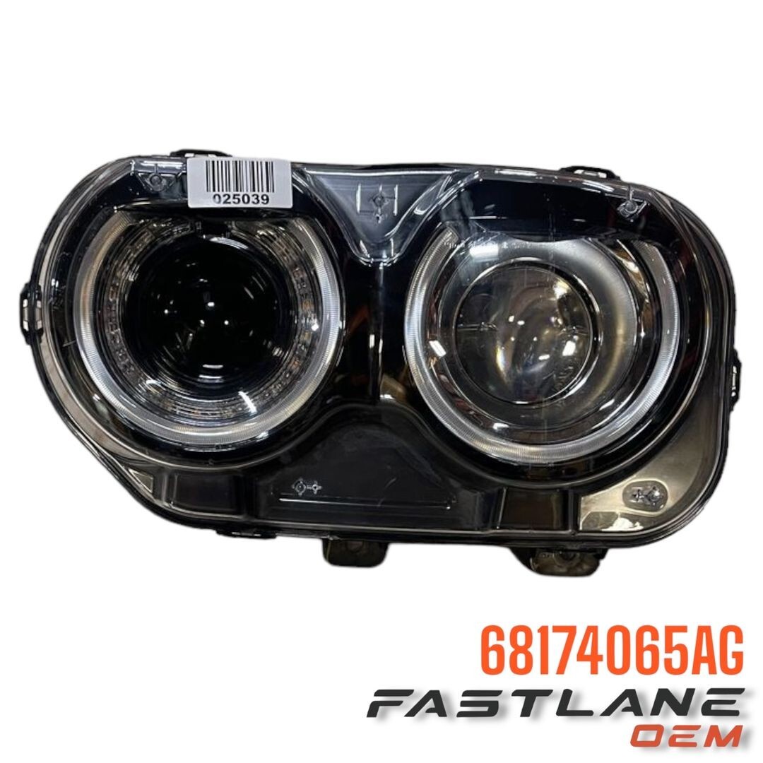 2015-2023 DODGE CHALLENGER HEADLAMP, LEFT (BROKEN TAB) USED OEM