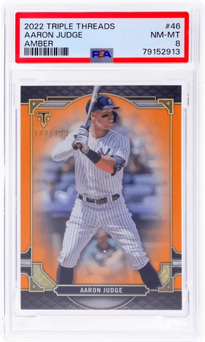 2022 Topps Triple Threads Aaron Judge Amber #46 /199 PSA 8