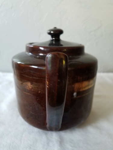 Vintage Brown Stoneware Tea Pot with Lid - Use as a Planter - Picture 4 of 9