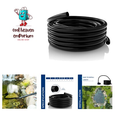 100 Ft. PVC Tubing with 1'' Inside Diameter for Ponds and Fountains, Black