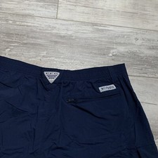 Columbia PFG Omni Shade Blue NYLON Fishing Shorts Swim Trunks Mesh Lined Sz XL