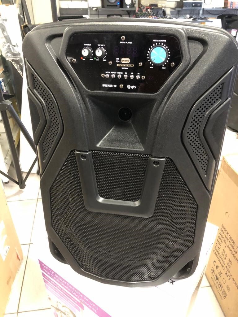 QTX Qtx Busker-12 PA X VHF Handheld Mics USB/SD/FM, Ex Demo