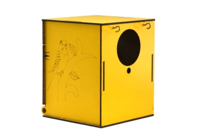 FIT FLY Bird Nest Canary Cage Aviary Breeding Box Nesting Mating wooden 4"x 4"