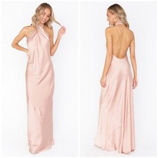 SHOW ME YOUR MUMU Jasmine Maxi Dress In Rose Gold Luxe Satin