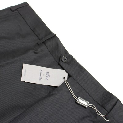 Zanella NWT Dress Pants Size 40 In Tonal Gray Small Pattern Wool Pn12