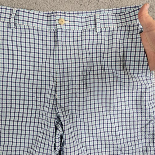 Peter Millar Crown Sport Golf Shorts Mens 36 Blue Check Performance Stretch - Picture 3 of 11