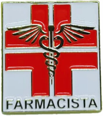 spilla smaltata Farmacista - gioiellino - 20mm idea regalo sanità medico