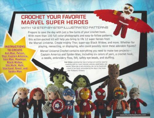 Marvel Crochet Kit 12 Characters Book Hook Yarns Stuffing Eye Beads Needle Floss - Picture 2 of 4
