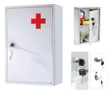 MEDICAL CABINET FIRST AID WALL MOUNTED MEDICINE KIT TABLET BOX HOME 21.5x32x8 CM