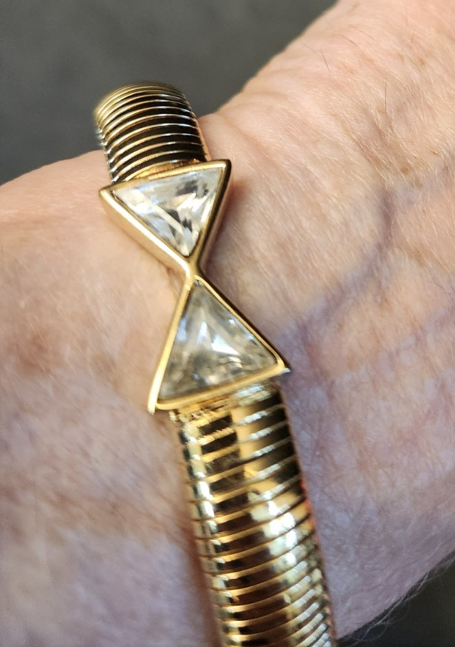 Monet Bangle Bracelet Crystal Bow Decoration Snak… - image 5