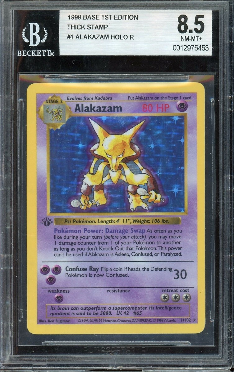 1999 Pokemon Base Set #1 Alakazam Holo 1st Edition BGS 8.5 | eBay