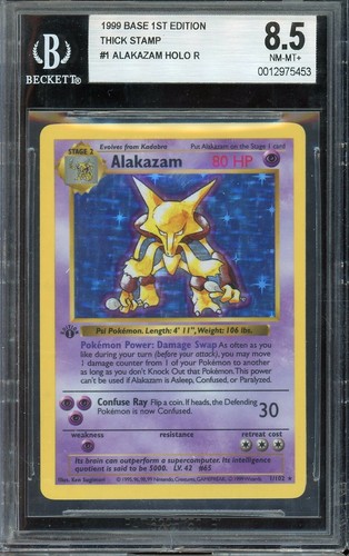 1999 Pokemon Base Set 1 Alakazam Holo 1st Edition Bgs 8 5 Ebay