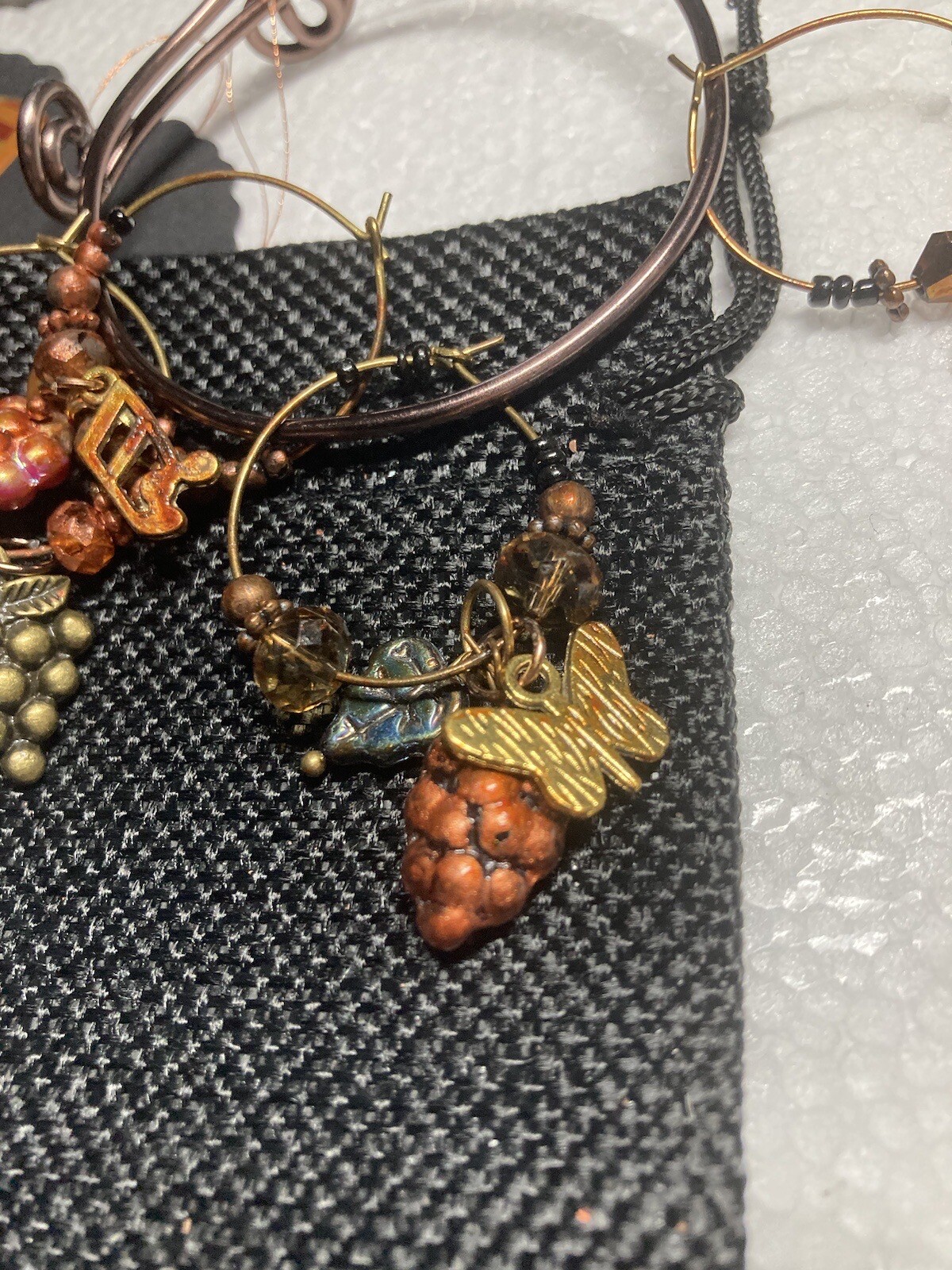 VINTAGE WINE GLASS CHARMS (Set 4) eBay