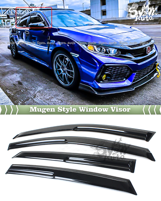 Deflectores De Lluvia Para Ventanas Laterales De Honda Civic Sedán 4p 2016-2021 - Tintados Con Cromo