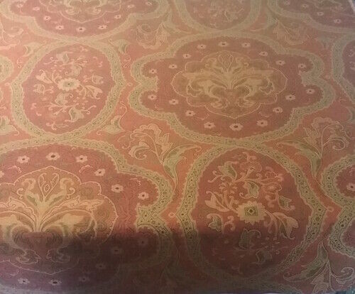 Arazzo jacquard Lee Jofa grande motivo ornato tessuto tappezzeria arancione bruciato - Foto 1 di 10