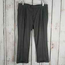 L-LR Pants Mens Sz 38x29 Houndstooth Pleated Front Classic Cuffed Dress Trouser