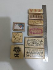 Stampin Up Others Rubber Stamps Lot Of 9 Wood Block Christmas Greetings