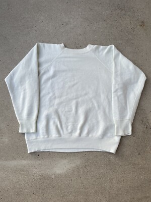 Vintage 60's Gusset Crewneck Pullover Blank Cream Raglan