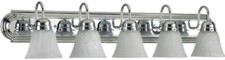 Progress 36 in. 5-Light Brushed Chrome Bathroom Vanity Light with Glass Shades