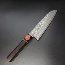 Shigeki Tanaka SG2 Damascus Santoku Knife 165mm Ebony Handle SPG2 R2
