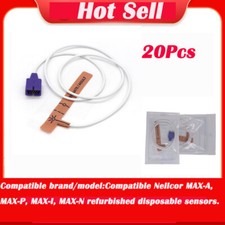 20PCS Neonatal Adult SpO2 Sensor Oximax Disposable for Nellcor MAX-I Probe 9Pin