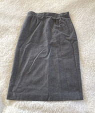 VTG Midi Pencil Skirt Gray Wool Blend Officecore A Line Academia Peabody House