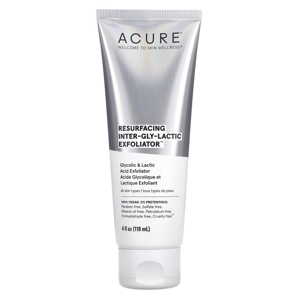 Acure Resurfacing Inter-gly-lactic Exfoliator - Gentle Facial Exfoliation wit...