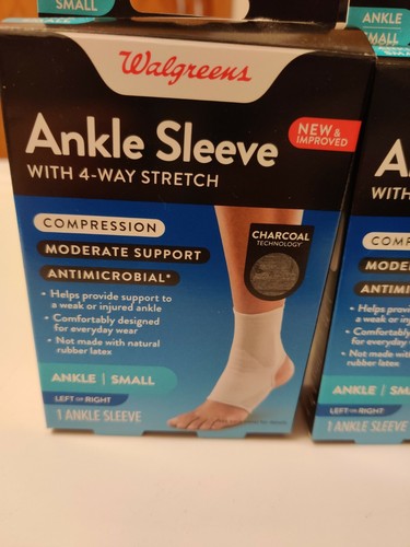 Walgreens Ankle Sleeve 4 WAY STRETCH Moderate Support SMALL CHARCOAL TECH (2) - Picture 2 of 2