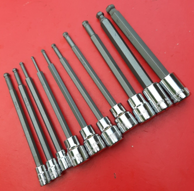 #ad NEW CRAFTSMAN 10 Piece METRIC Long Ball End Hex Bit Driver Socket Set 3 to 10mm $33.43