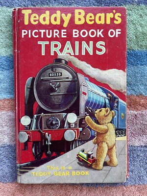 1955 Teddy Bear s Picture Book Of Trains - Sampson Low Publication RARE